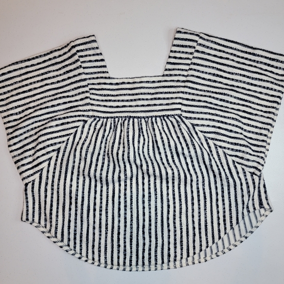 Madewell Navy & Cream Striped Butterfly Top, EUC, size Large - Picture 3 of 7